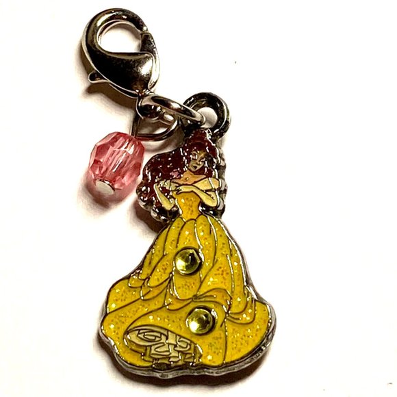 Vintage Disney Beauty & The Beast Charm Princess Belle Zipper Pull Purse Signed - Picture 1 of 8